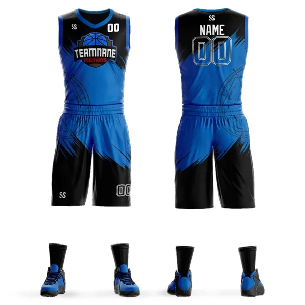 Custom College League Basketball Jersey Set Design Printing Name Number Personalized Graffiti Basketball Shirt With Shorts Men