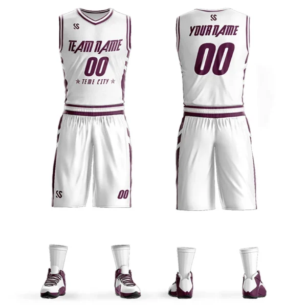Cutom Wholesale Custom Men Kids Basketball Training Jersey Set Sport Kit Customized Basketball Jersey Uniforms Suit