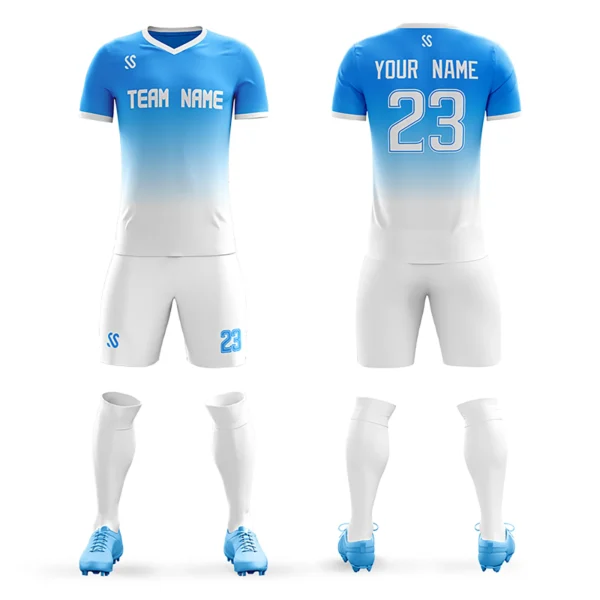 Custom Soccer Jersey Set Printed Team Name/Number Add Logo Fashion Outdoor Sports Short Sleeve Tee Shorts Suit Men/Lady/Youth