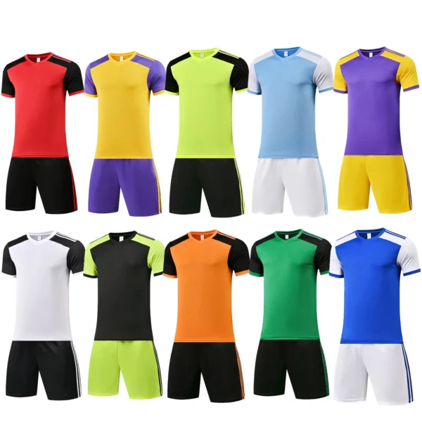 Football uniform Sportswear Football training jersey Adults and Kids Soccer Clothes jersey Sets Short-sleeved football jersey