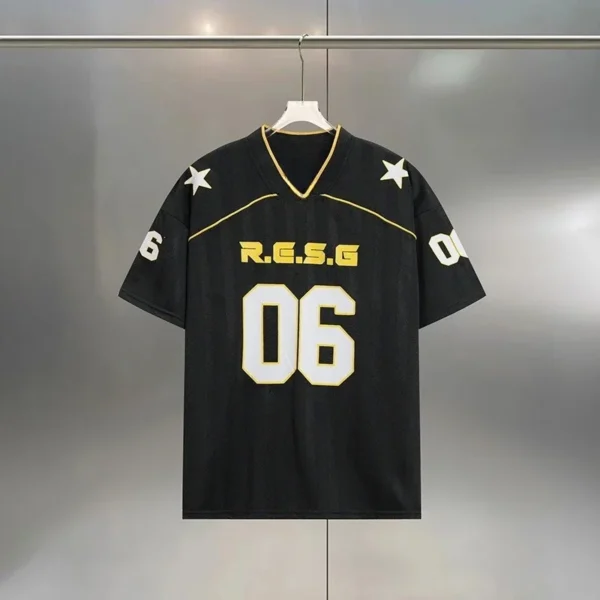 European and American Street Fashion Brands Loose Fit for Couples American Retro Sports Jerseys Short Sleeved Football Jerseys