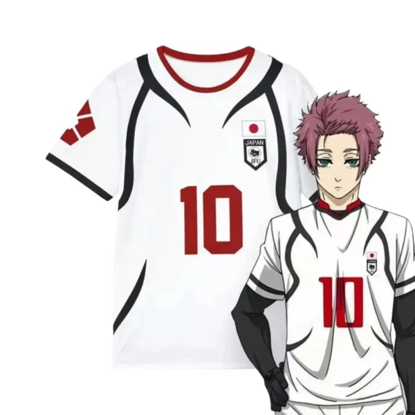 Anime Blue Lock # 10 SAE Cosplay Shirt Football Jersey # 2 Oliver Aiku Cosplay Costumes # 13 Training Soccer Uniform 3D Printed