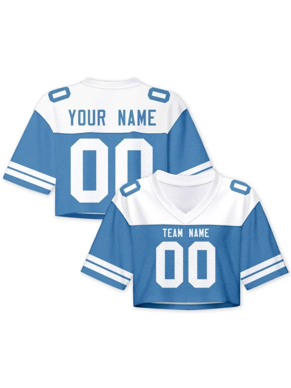 Custom American Football Crop Jersey Personalized Football Jerseys with Team Name Number Logo Women Cheerleading Football Shirt