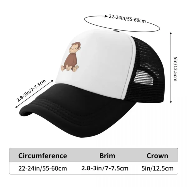 Curious George Cap Fashion Casual Mesh Baseball Caps Adjustable Hat Hip Hop Summer Unisex Baseball Hats Polychromatic