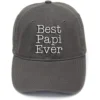 Lyprerazy for Grandpa Best Papi Ever Washed Cotton Adjustable Flock Printing Baseball Cap