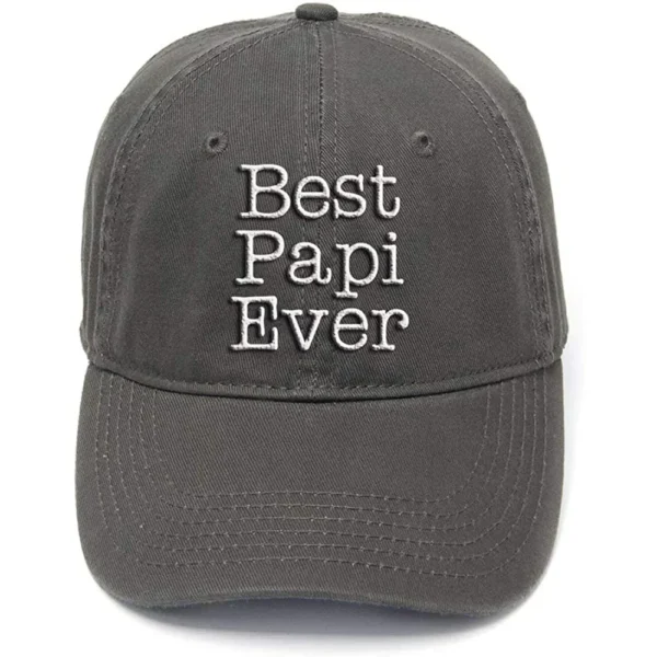 Lyprerazy for Grandpa Best Papi Ever Washed Cotton Adjustable Flock Printing Baseball Cap
