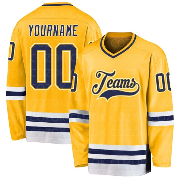 Custom Yellow Black Hockey 3D Print You Name Number Men Women Ice Hockey Jersey Competition Training Jerseys