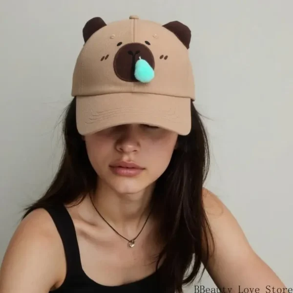 Cartoon Capybara Embroidered Baseball Caps Adjustable Dad Hat Novelty Design Sun Hat for Men and Women All Matching
