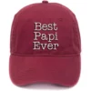 Lyprerazy for Grandpa Best Papi Ever Washed Cotton Adjustable Flock Printing Baseball Cap