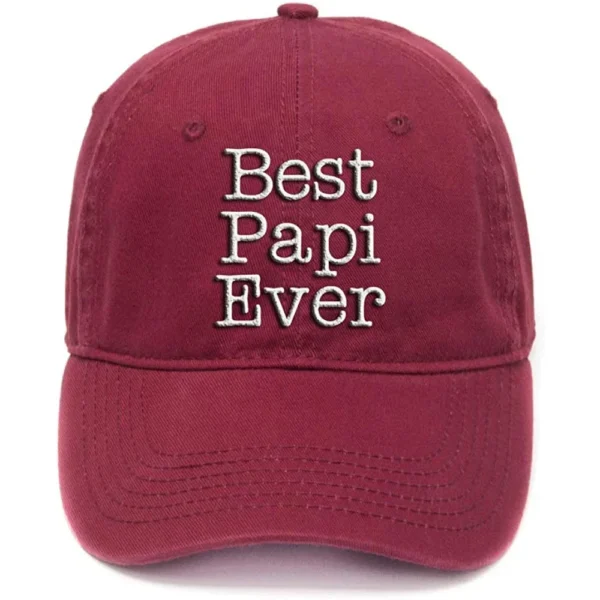 Lyprerazy for Grandpa Best Papi Ever Washed Cotton Adjustable Flock Printing Baseball Cap