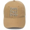 Lyprerazy for Grandpa Best Papi Ever Washed Cotton Adjustable Flock Printing Baseball Cap