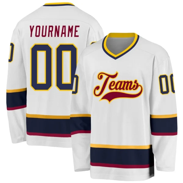 Custom Name & Team White Pink-Light Blue 3D Printed Fashion Men's Hockey Jersey Summer Unisex Casual Jersey Sweatshirt BQ-04