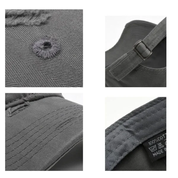 Womens Distressed Baseball Cap Spring Summer Casual Korean Style UV Shield Hat for Fashion Students All-Match Sun Protection