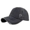 Vintage Denim Ripped Baseball Cap Washed and Distressed Adjustable Old Men Women Vintage Outdoor Trendy Streetwear Snapback Cap