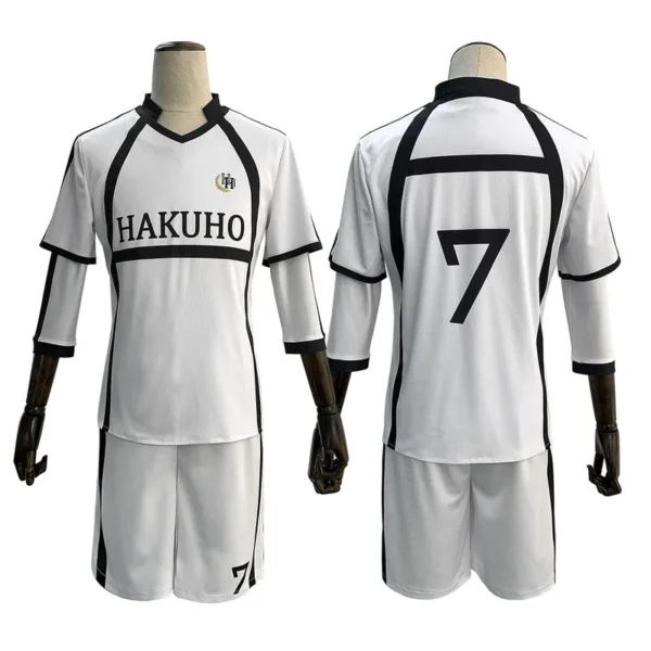 HOLOUN Blue Lock Anime Nagi NO.7 Reo Mikage NO.10 Cosplay Costume Jersey Wig Rose Net Football Soccer Uniform Sport Wearing