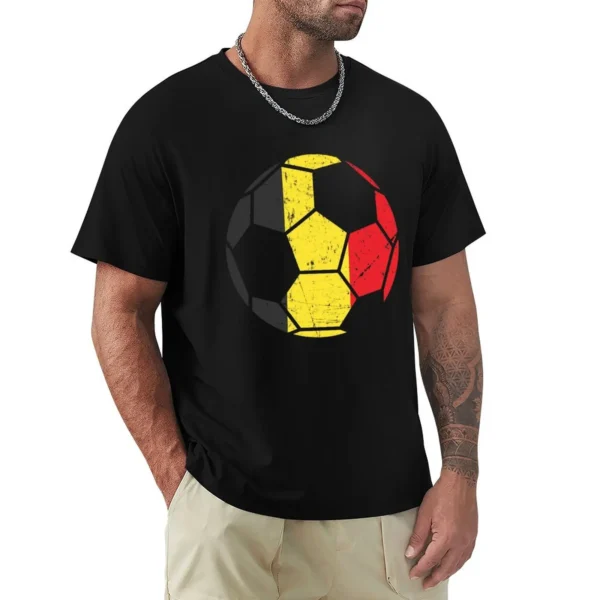 Belgium Fans Belgium Flag World Soccer Jersey Football T-Shirt quick drying street wear graphic shirts men