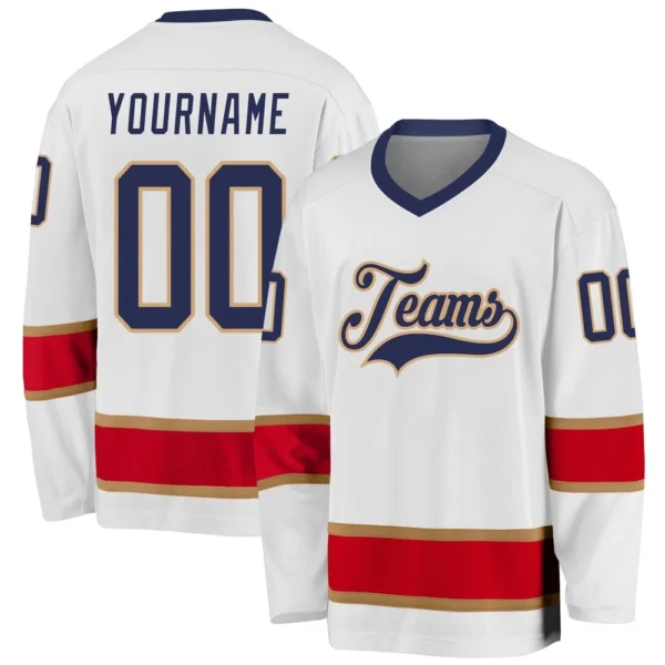 Custom Name & Team White Pink-Light Blue 3D Printed Fashion Men's Hockey Jersey Summer Unisex Casual Jersey Sweatshirt BQ-04