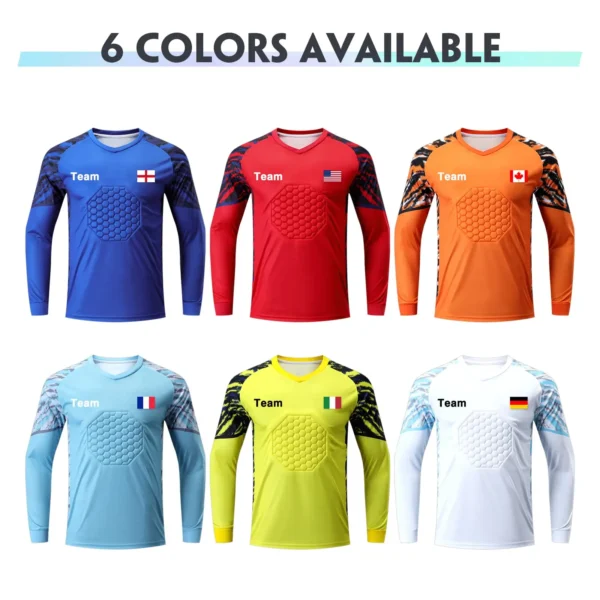 Custom Goalkeeper Jersey Padded Soccer Goalie Shirt Goalkeeper Kit Personalized for Boys Youth Adults with Name Number