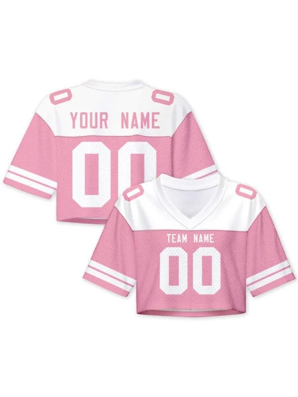 Custom American Football Crop Jersey Personalized Football Jerseys with Team Name Number Logo Women Cheerleading Football Shirt
