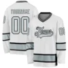 Custom Name & Team White Pink-Light Blue 3D Printed Fashion Men's Hockey Jersey Summer Unisex Casual Jersey Sweatshirt BQ-04