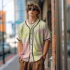 Men Baseball Jersey Geometric Abstract Art Printed Streetwear Trendy Minimalist Vintage Street Style Breathable Unisex Outfits