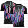 Custom Black White Geometric Shapes Sublimation Soccer Uniform Jersey Personlized Team name you name number T-Shirts